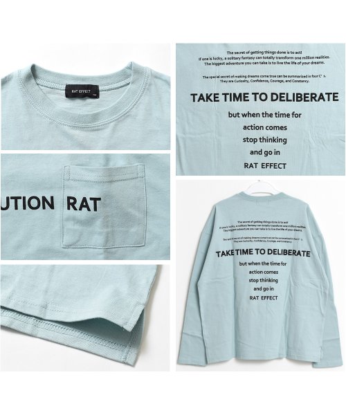 RAT EFFECT(ラット エフェクト)/ポケット付バックプリントロングTシャツ/img11