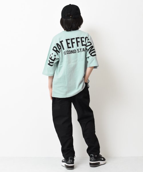 RAT EFFECT(ラット エフェクト)/バックプリントドルマン五分袖Tシャツ/img01