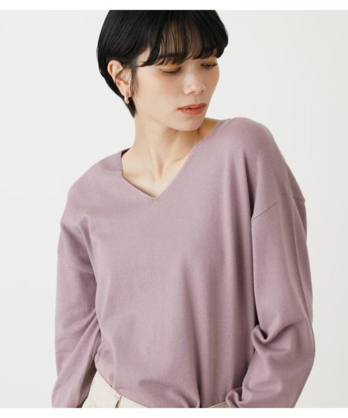 AZUL by moussy(アズールバイマウジー)/SIDE SLIT V／N KNIT TOPS/img28