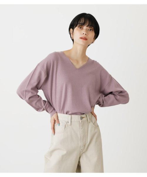 AZUL by moussy(アズールバイマウジー)/SIDE SLIT V／N KNIT TOPS/img29