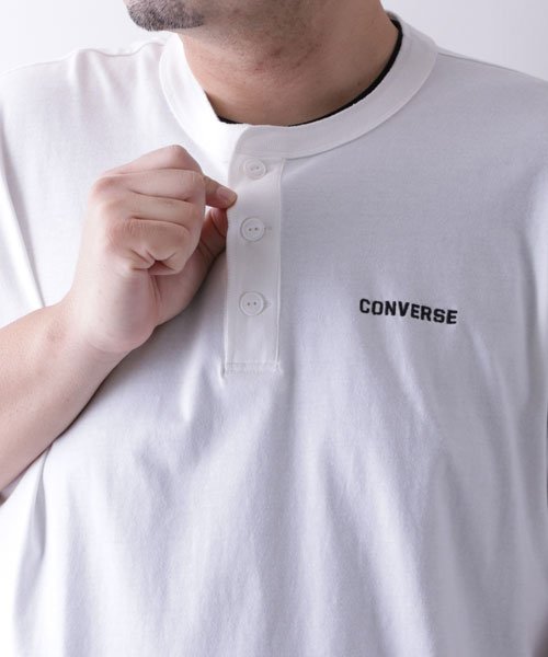 MARUKAWA(大きいサイズのマルカワ)/【CONVERSE】コンバース Tシャツ 大きいサイズ ヘンリーネック ワンポイント ロゴ 刺繍 半袖 ティーシャツ アメカジ カジュアル/img10