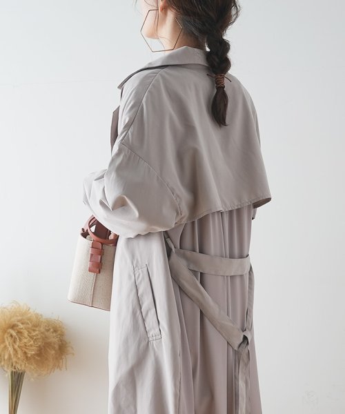 セール トレンチコート バックシャン スプリングコート バックシフォン切替トレンチコート フューティアランド Futier Land Magaseek