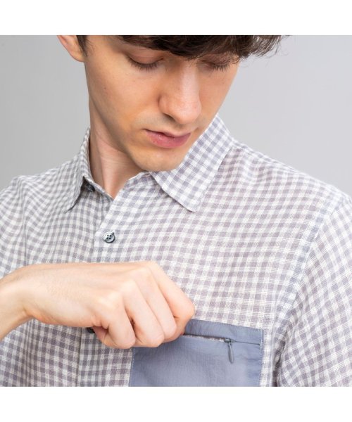 ＡＩＧＬＥ MEN(エーグル　メンズ)/吸水速乾 チェックポケット 半袖シャツ/img02