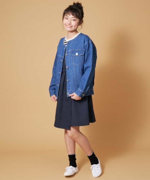 a.v.v(KID'S)(アー・ヴェ・ヴェキッズ)/[100－130]ボーダードッキングワンピース[WEB限定サイズ]/img03