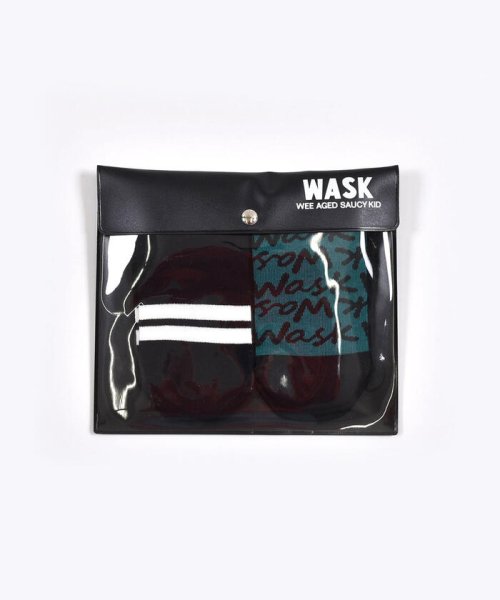 WASK(ワスク)/ライン+ロゴ柄 2P ショート ソックス (15~24cm)/img06