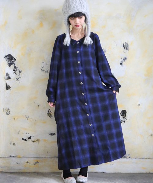 チェックロングワンピース オシャレウォーカー Osharewalker Magaseek