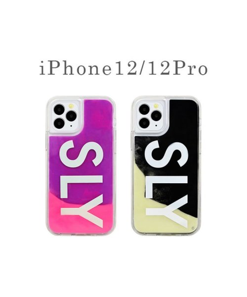 SLY(スライ)/iphone ケース iphone12 12pro スマホケース iPhone12 iPhone12Pro スライ SLY ネオンサンドケース logo/img01