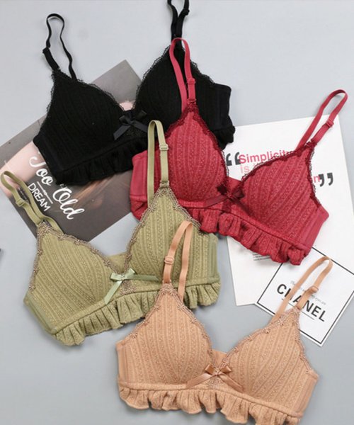 セール ブラジャーショーツセット リボンブラ ノンワイヤーブラ ランジェリー らくらく盛れる 大人可愛い 美胸 上下セット ナイトブラ キュート シンプル ワイン セイヘイショップ Seiheishop Magaseek