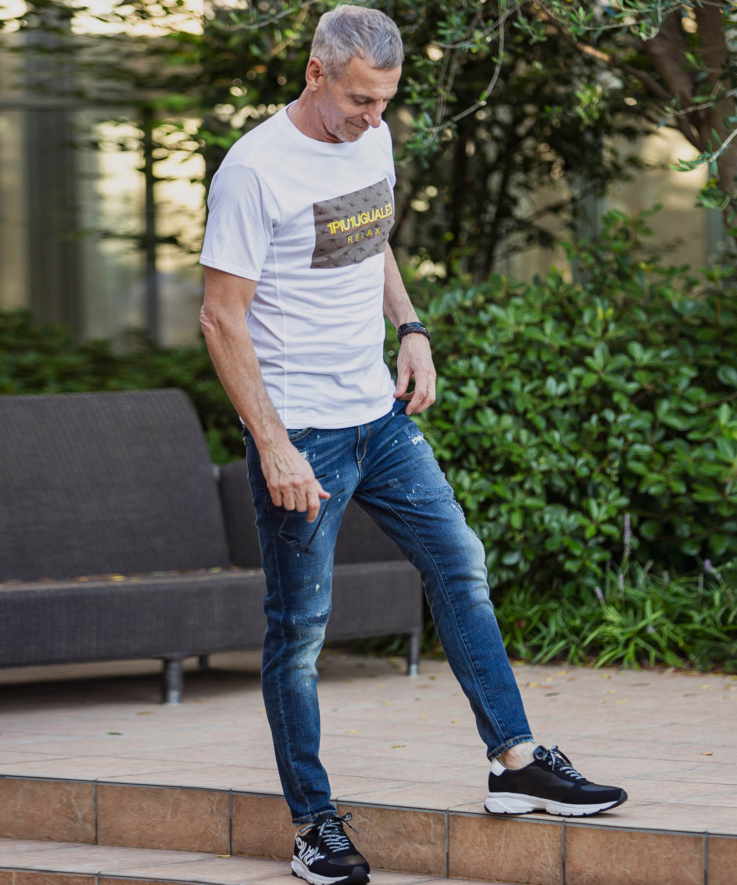 アンクル丈ダメージデニムパンツ(503842493)｜HANKYU MEN'S