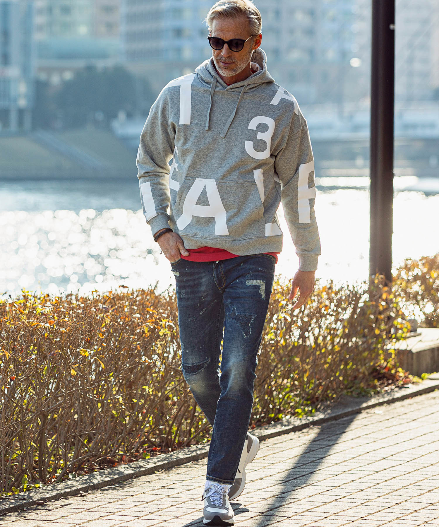 アンクル丈ダメージデニムパンツ(503842493)｜HANKYU MEN'S / 阪急メンズ