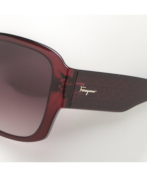 FERRAGAMO(フェラガモ)/フェラガモ サングラス アイウェア レディース ガンチーニ 57サイズ パープル レッド アジアンフィット FERRAGAMO SF1009SA 634 スクエ/img06