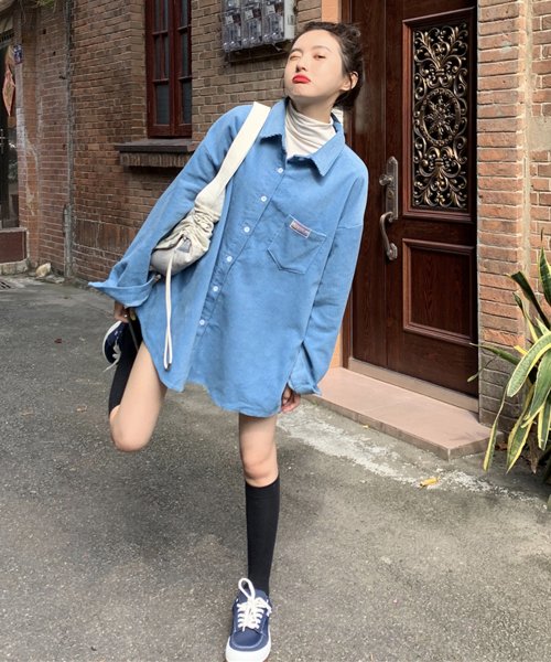 21春夏商品 コーデュロイシャツ 韓国ファッション ガーリードール Girly Doll Magaseek