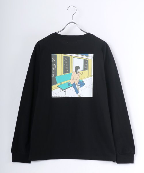 LAZAR(ラザル)/【Lazar】バックプリント イラスト グラフィック ビッグシルエット ロングスリーブTシャツ メンズ レディース 長袖 Tシャツ/img26