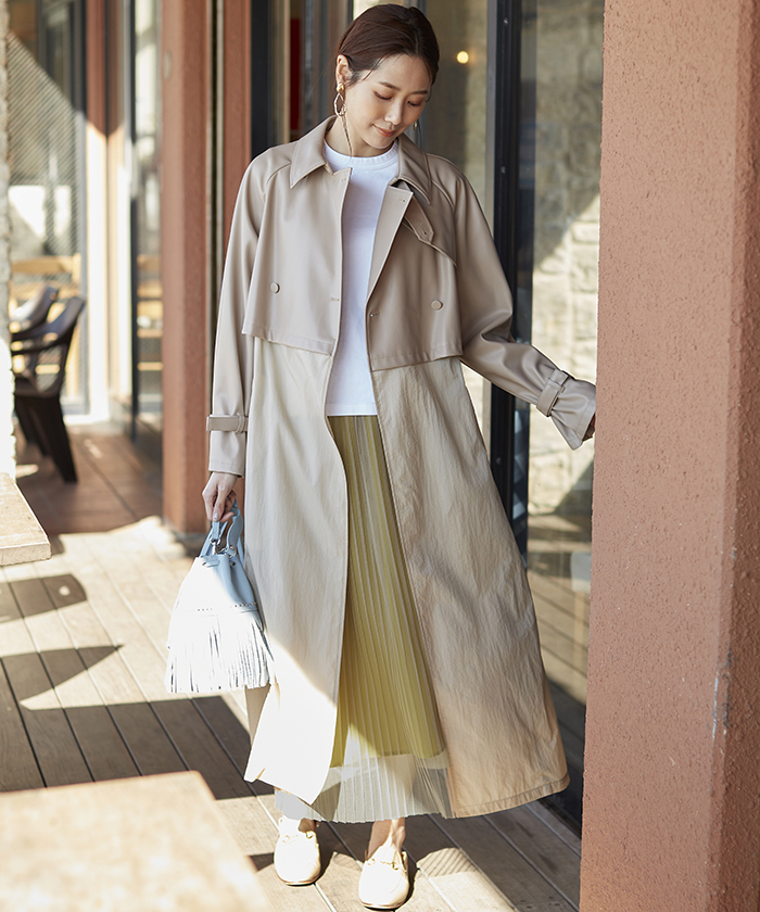 フェイクレ ROSE 異素材トレンチコート タカシマヤファッション