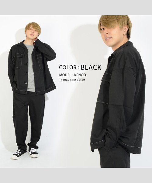 1111clothing(ワンフォークロージング)/ジャケット メンズ レディース ビッグシルエット シャツ メンズ レディース シャツジャケット メンズ レディース オーバーサイズ シャツ メンズ レディース /img09