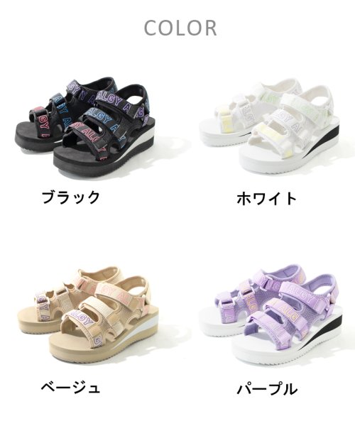 セール Algy ロゴベルト スポーツ サンダル パステル カラフル アルジー 厚底 ヒール 女の子 スポーティー カジュアル ティーンズ キッズ ジュニア かわいい Algy Algy Magaseek