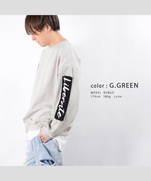 1111clothing(ワンフォークロージング)/◆スウェード ワッペン ルーズトレーナー◆ ビッグシルエット トレーナー メンズ オーバーサイズ トレーナー レディース スウェット 大きいサイズ ビッグトレー/img09