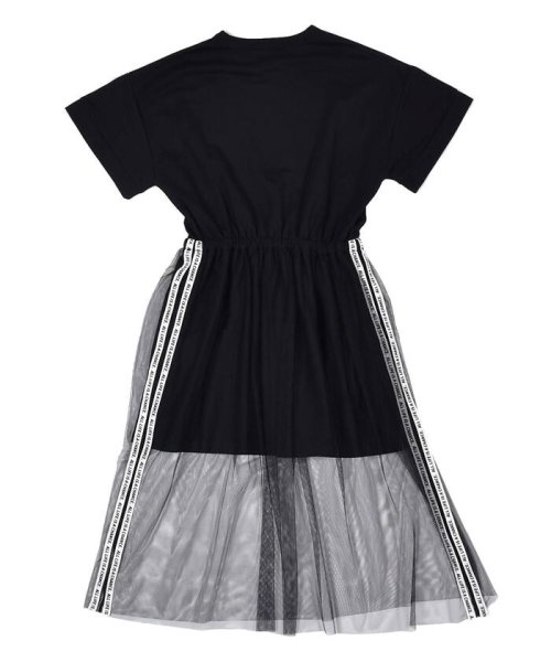 店舗限定別注 ライン チュール 切り替え ワンピース 130 160cm ジディー Ziddy Magaseek