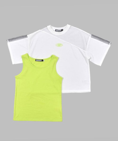 ZIDDY(ジディー)/【一部店舗限定】アシンメトリー Tシャツ カラー タンクトップ セット(130~/img02