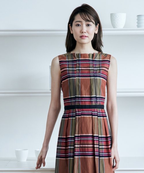 セール 50 Off タータンチェックスタンドネックワンピース アナイ Anayi Magaseek