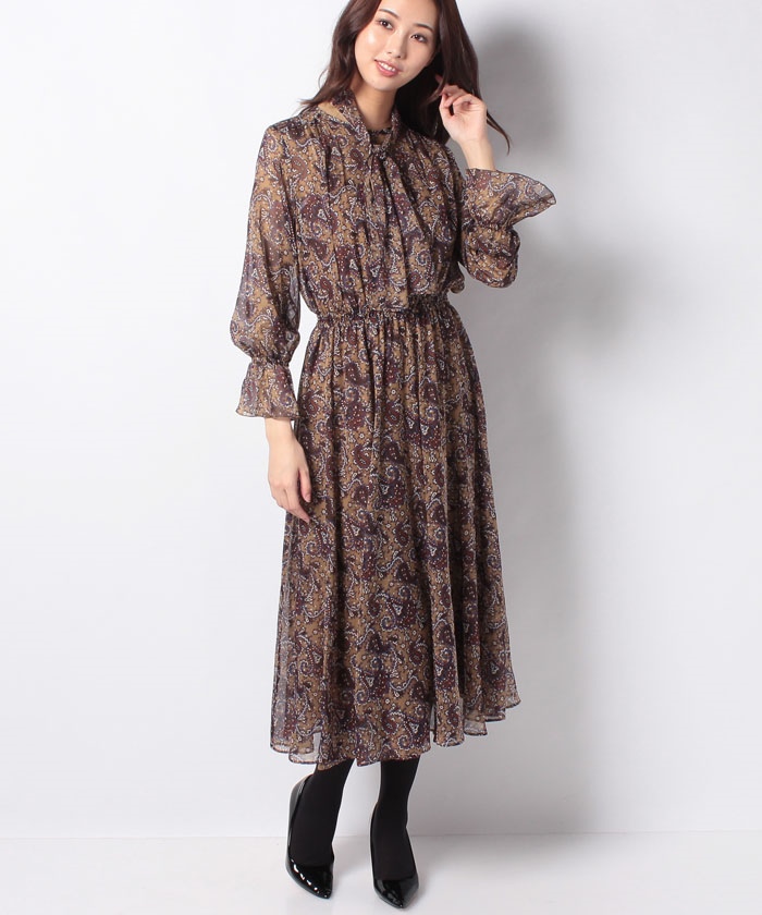 激安セール ペイズリーフプリントフレア ワンピース アナイ Anayi ワンピース 21 O E 激安セール ペイズリーフプリントフレア ワンピース アナイ Anayi ワンピース 21 O E