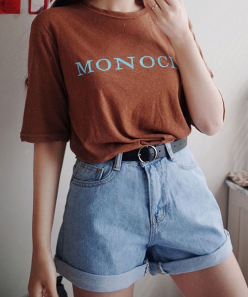 セール ハイウエスト デニムショートパンツ レディース 夏 ベルト付き ショーパン ロールアップ ミニミニストア Miniministore Magaseek