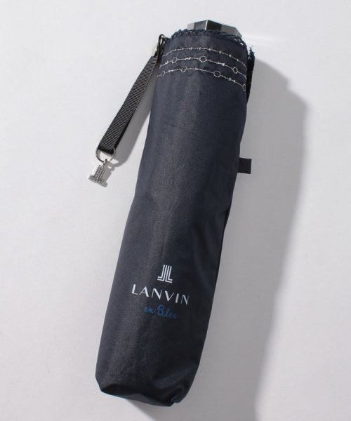 LANVIN en Bleu(umbrella)(ランバンオンブルー（傘）)/LANVIN en Bleu（ランバン オン ブルー）晴雨兼用折りたたみ日傘　シルバーラメ刺繍/img02