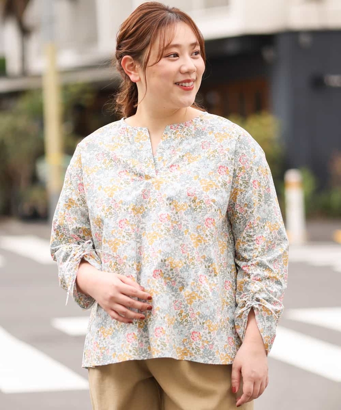 人気ショップが最安値挑戦 大きいサイズ 洗える リバティプリントドロストスリーブラウス 送料込 Cjaybrands Co Ke