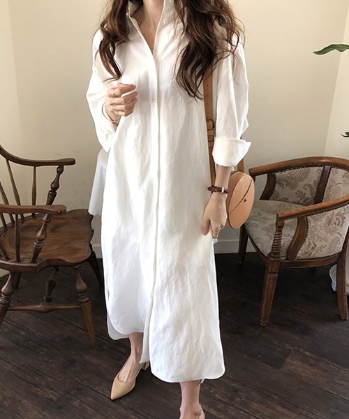 セール ロング丈シャツ ワンピース ロング丈シャツ コットンシャツワンピ シャツワンピース シャツワンピ ワンピ アミュレット Amulet Magaseek