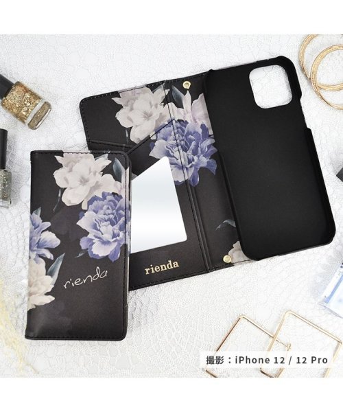 rienda(リエンダ)/iphone ケース iPhone12mini リエンダ rienda プリント手帳 Lace Flower iphone12mini スマホケース/img20