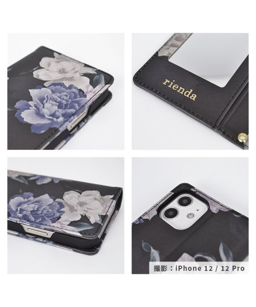 rienda(リエンダ)/iphone ケース iPhone12mini リエンダ rienda プリント手帳 Lace Flower iphone12mini スマホケース/img27