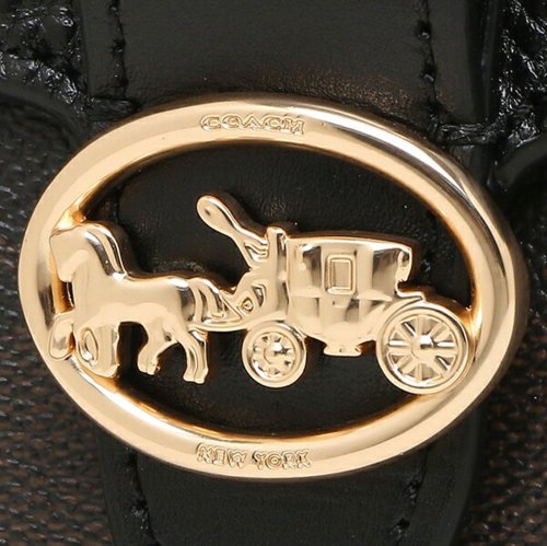 コーチ 二つ折り財布 アウトレット シグネチャーキャンバスミニ財布 ブラウン ブラック レディース Coach 7250 Imaa8 コーチ Coach Magaseek
