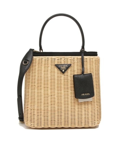 クーポン セール 14 Off プラダ ショルダーバッグ レディース パニエ カゴバッグ Prada 1ba268 2e28 F0i55 ベージュ ブラック プラダ Prada Magaseek