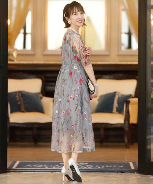シアー花柄 ロマンティックワンピース ロングスカート 結婚式ワンピース 二次会 謝恩会 セレモニー大きいサイズ対応フォーマルパーティードレス プールヴー Pourvous Magaseek シアー花柄 ロマンティックワンピース ロングスカート 結婚式ワンピース 二次会 謝恩会 セレモニー大きいサイズ対応フォーマルパーティードレス プールヴー Pourvous Magaseek