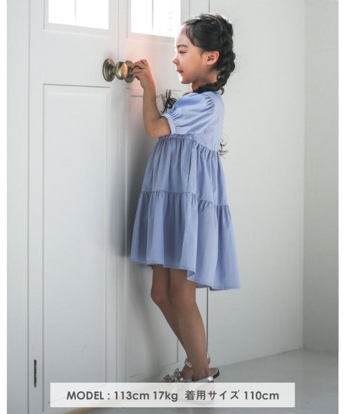 セール 60 Off ギンガム サッカー ティアード フリル ワンピース 90 150cm ベベ Bebe Magaseek