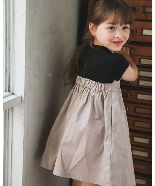 セール リボン ビスチェ 風 切り替え ワンピース 80 140cm ベベ Bebe Magaseek