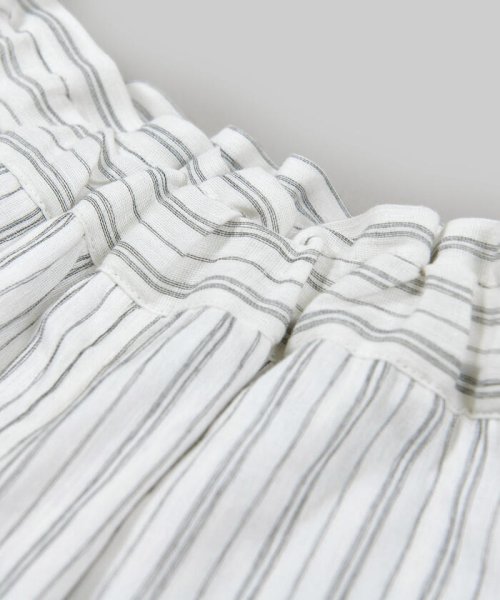 BeBe(ベベ)/スカラップ 刺繍 ナチュラル ストライプ ワイド パンツ（90～150cm）/img12
