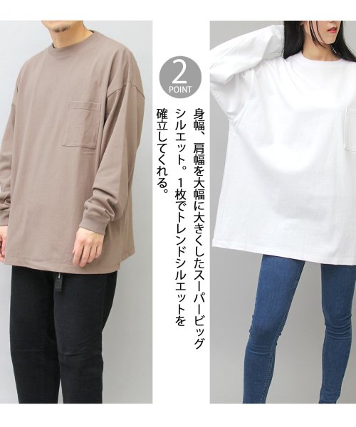 Goodwear(グッドウェア)/Goodwear グッドウェア USAコットン 袖リブ ポケット付き ロングスリーブTシャツ ロンT 長袖 スーパービッグシルエット オーバーサイズ/img03