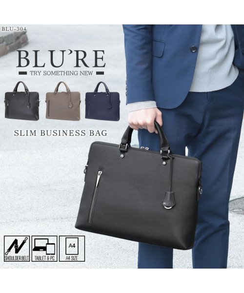 Blu're(ブルーレ)/トートバッグ ビジネスバッグ ブリーフケース 薄マチ A4 本革 メンズ 男性用 BLURE ブルーレ BLU－304/img01