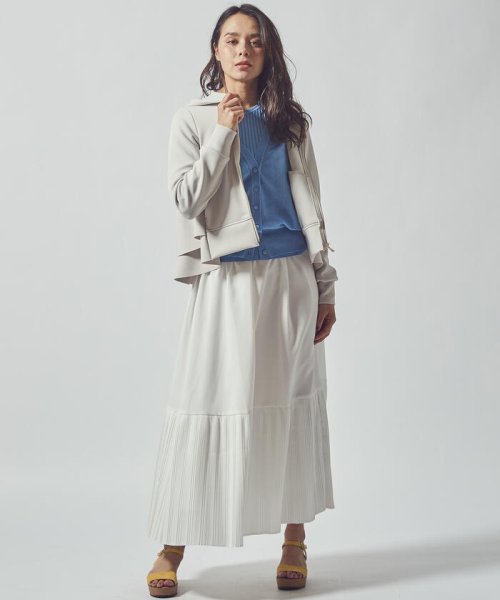 Viaggio Blu(ビアッジョブルー)/リネンライク裾切替プリーツスカート/img09