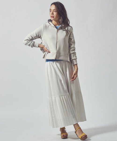 Viaggio Blu(ビアッジョブルー)/リネンライク裾切替プリーツスカート/img10