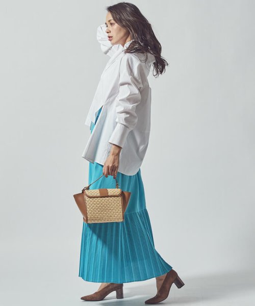 Viaggio Blu(ビアッジョブルー)/リネンライク裾切替プリーツスカート/img14