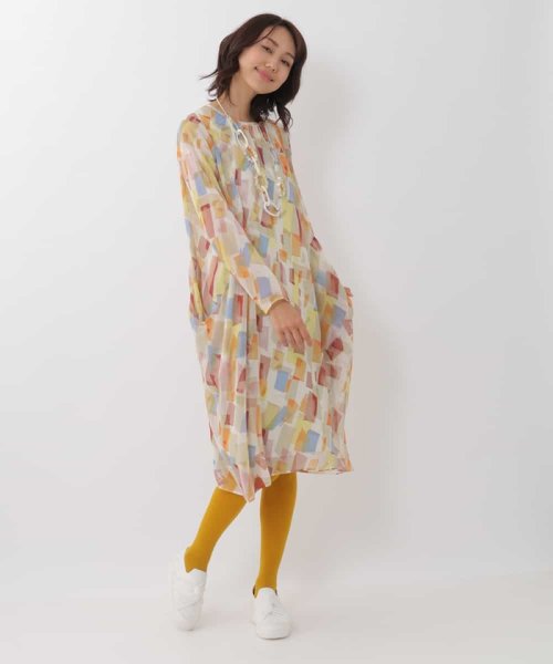 セール 50 Off 洗える マルチカラーシフォンワンピース ヒロコビス Hiroko Bis Magaseek