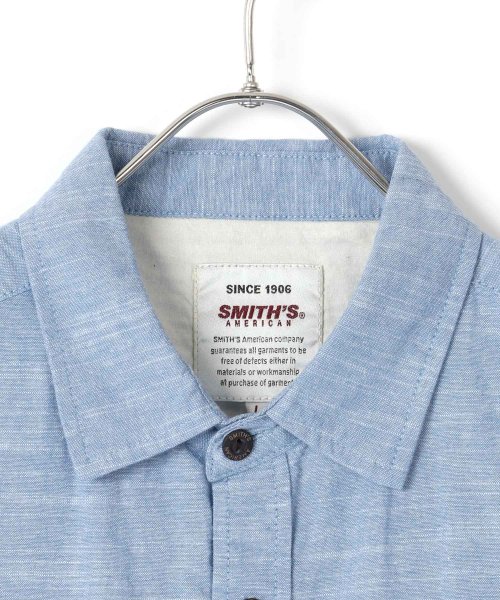 LAZAR(ラザル)/【Lazar】SMITH'S AMERICAN/スミスアメリカン シャンブレー 刺繍 半袖ワークシャツ/img01