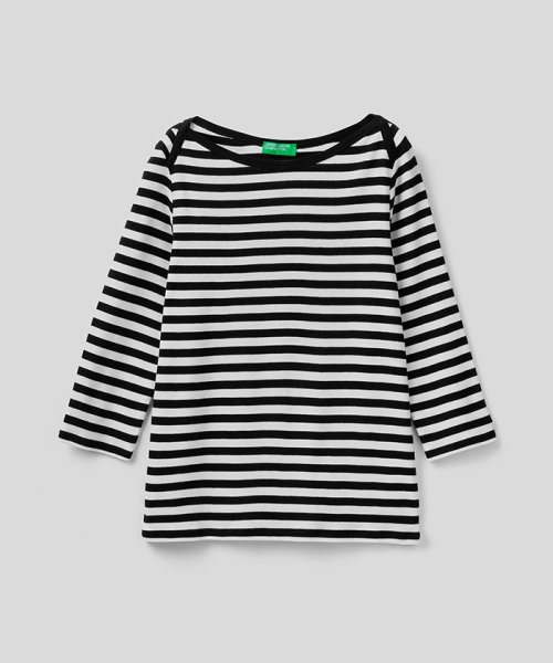 BENETTON (women)(ベネトン（レディース）)/ボートネック7分袖ボーダーTシャツ・カットソー/img03