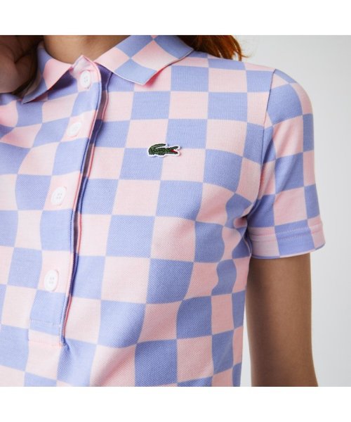 セール Lacoste L Ve 鹿の子地チェッカーワンピース ラコステライブ レディース Lacostelive Ladys Magaseek