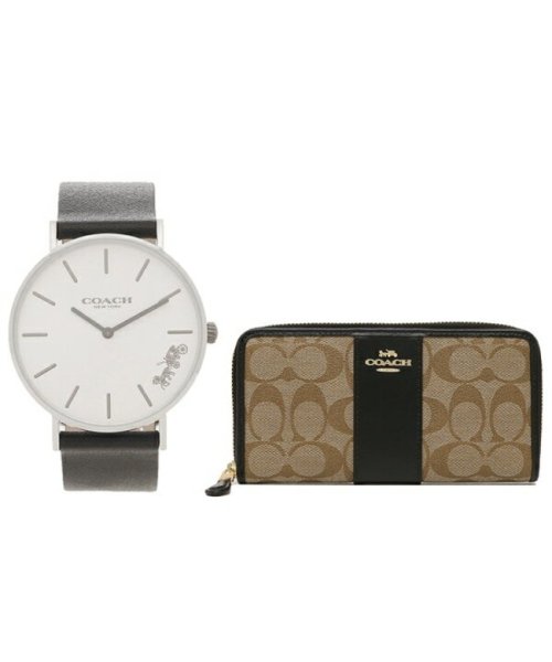 COACH(コーチ)/コーチ ギフトセット レディース 時計 長財布 36mm クォーツ ブラック カーキ COACH 14503115 F54630/img01