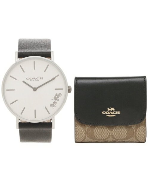 COACH(コーチ)/コーチ ギフトセット レディース 時計 折財布 36mm クォーツ ブラック カーキ COACH 14503115 F87589/img01