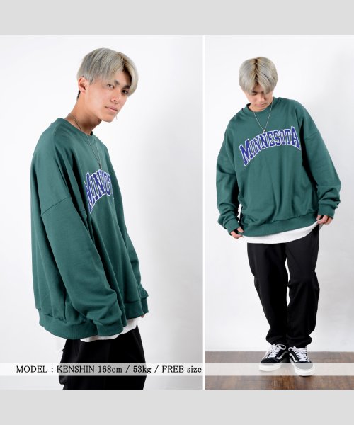 Minnesota 刺繍 ビッグトレーナー ビッグシルエット トレーナー メンズ オーバーサイズ トレーナー レディース スウェット ミネソタ メンズ カレ ワンフォークロージング 1111clothing Magaseek
