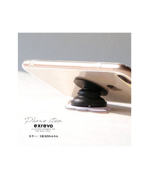 exrevo(エクレボ)/スマホグリップ グリップトック 韓国 iphone 透明 スマホスタンド 落下防止 薄型 フラット キラキラ ストラップ ピンク ブラウン 茶色 くすみカラー /img27